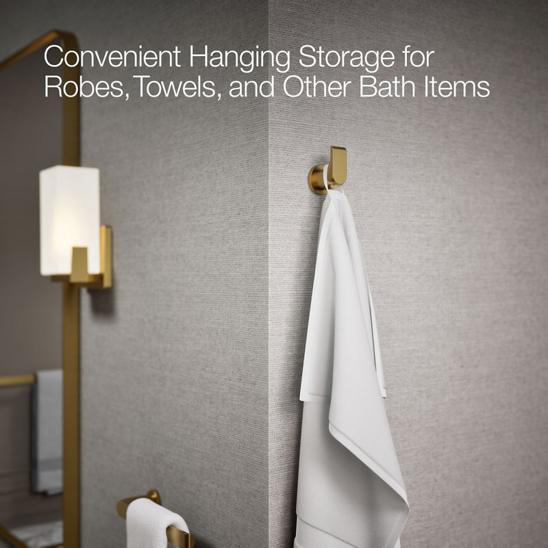 Avid® Robe Hook, Vibrant Brushed Moderne Brass