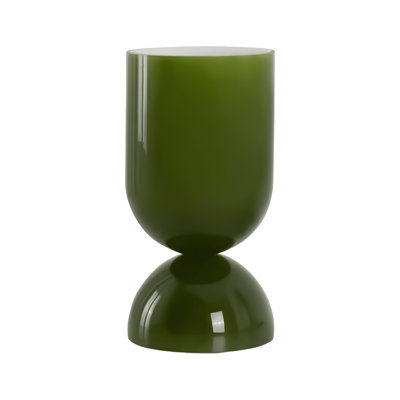 Lampe de table moderne en verre 9 po avec base E12 et interrupteur marche / arrêt en ligne - Éclairage d'appoint compact pour la chambre à coucher ou le salon