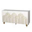 Buffet moderne cannelé avec rangement, armoire de rangement à 4 portes avec tablettes réglables pour la cuisine, la salle à manger et le salon (blanc)-1299996403