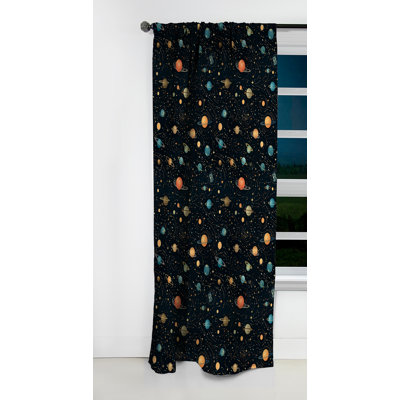 Celestial Constellations Motif pour adolescents I - Rideau occultant géométrique abstrait en velours - 1 panneau