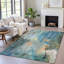 Machine Washable Indoor/Outdoor Xhevrie Teal Rug-111828006