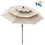 3 parasols de patio avec manivelle, inclinaison et résistance au vent - auvent, structure en acier pour le jardin extérieur, terrasse, abri de jardin de 9 pieds pour la cour arrière, abri de construction à manivelle, zone-968924791