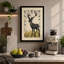 Radiant Deer Japandi - Wrapped Canvas-577183823-577183825