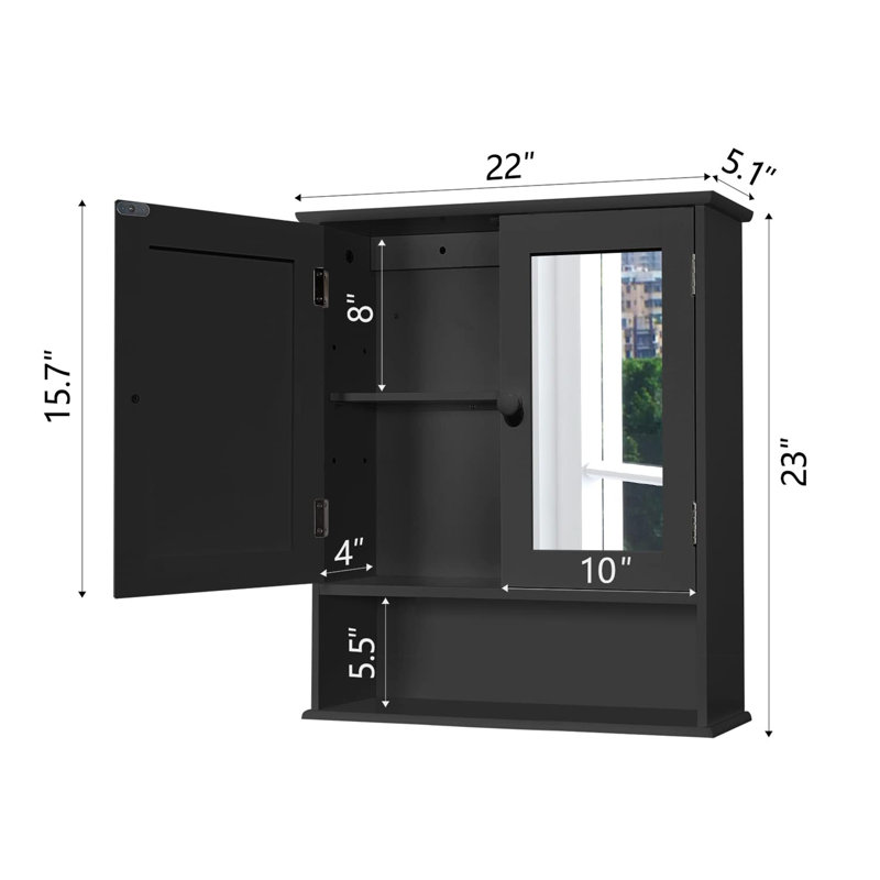 Tiare Bathroom Cabinet, Black