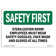 SignMission Safety First Sign | Wayfair