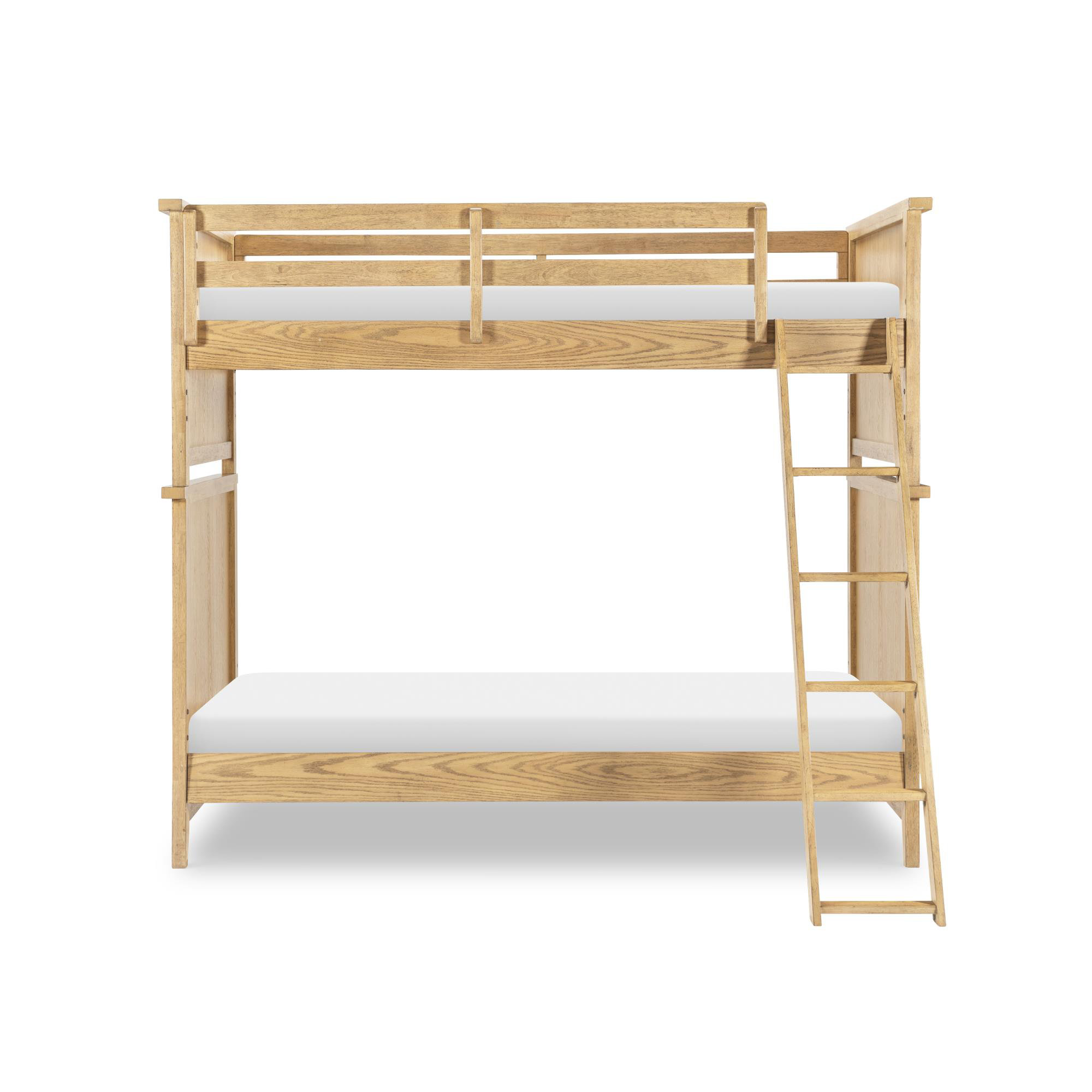 Today's Traditions Bunk Bed With Ladder, Twin Over Twin, Hickory
