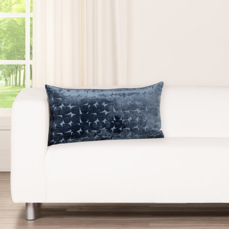Coussin Nouri, Bleu, Rectangle H 36 po x l 14 po, Polyester