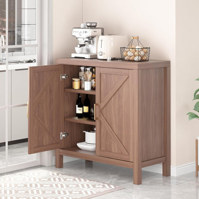 Sideboard Cabinet with Adjustable Shelves, Wood Cupboard Console Table Buffet Kitchen Storage