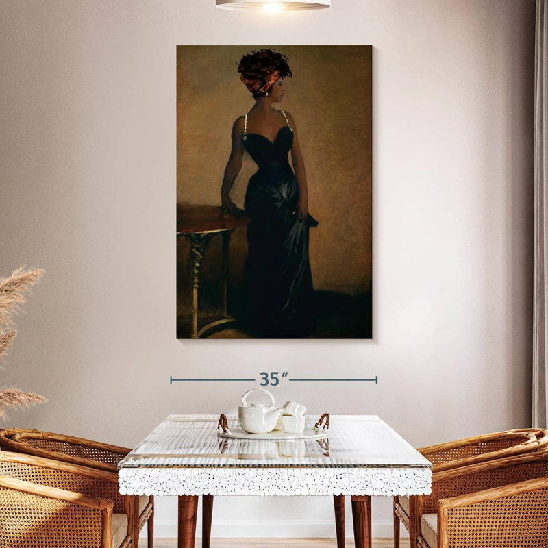 Navette d'inspiration afro-américaine inspirée de madame X, H 51 po x l 34 po