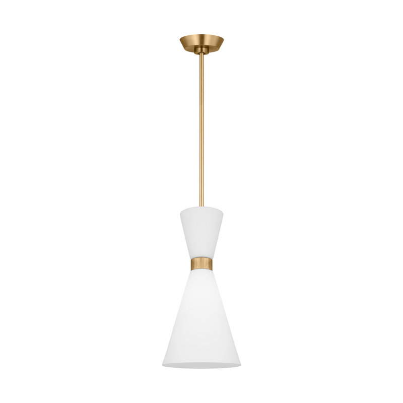 Petit luminaire suspendu 1 lumière Belcarra, Laiton satiné