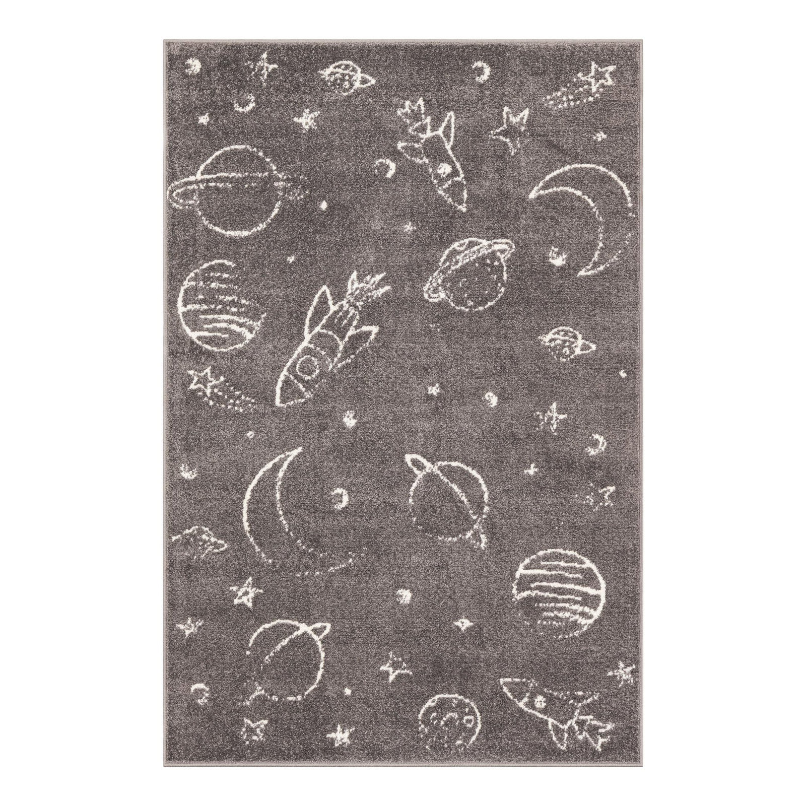 Kids Rug, Rectangle 3'11" x 5'11", Gray