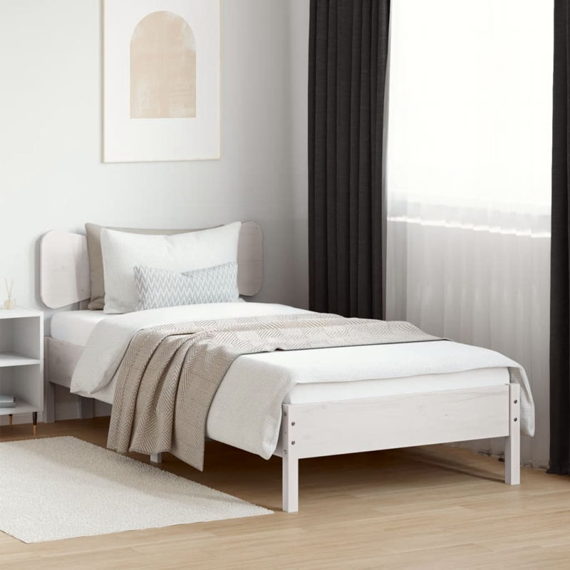Meleka Solid Wood Headboard, White, Single - 100 x 190 cm