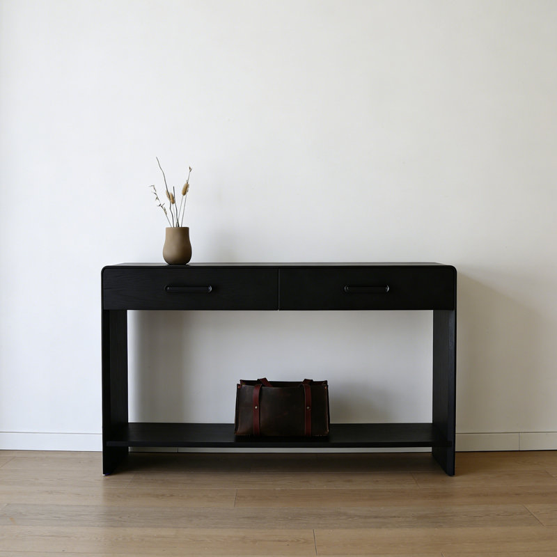 Modern Minimalist Multifunctional Console Table, Black, 35.43" H x 47.24" W x 13.78" D