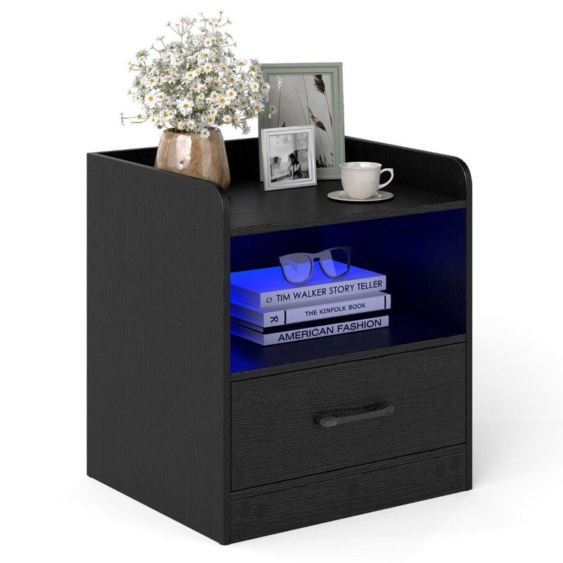 45cm W Manufactured Wood Bedside Table