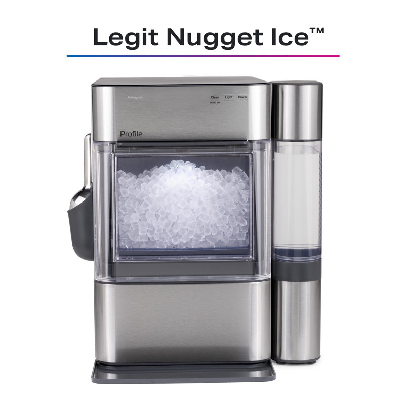 GE-Profile-Opal-2-0-Ultra-Nugget-Ice-Maker-with-Side-Tank-and-Scale-Inhibiting-Filter-XPIO13SWSS, Stainless Steel