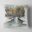 River in Woods Watercolor - Landscape Printed Pillow-2130614998-2130588846