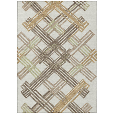 Machine Washable Indoor/Outdoor Chantille ACN2452 Geometric Rug