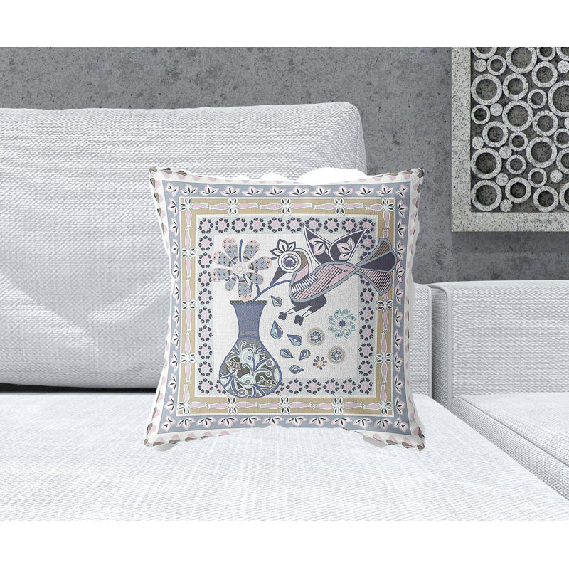 Coussin 18 po x 18 po, Gris/beige