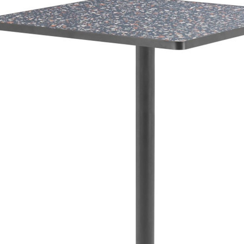 Table de bar carrée 24 po en faux terrazzo et acier