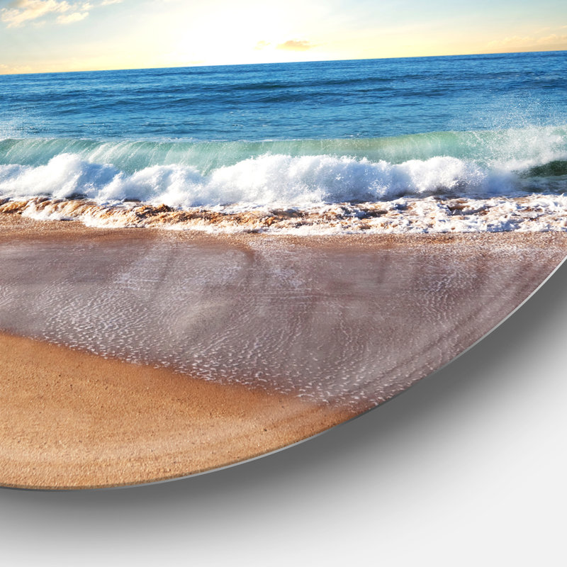 Sunrise Sea Sunset beach, art mural sur toile côtière, reproduction d'art sur la plage, Métal métal, H 36 po x l 36 po