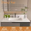Comptoir de meuble-lavabo en marbre 37 po, comptoir blanc avec 3 trous de robinet pré-percés, comptoir de salle de bain avec lavabo central rectangulaire encastré et dosseret de 4 po de hauteur, meuble-lavabo Bianco Carrara Venato