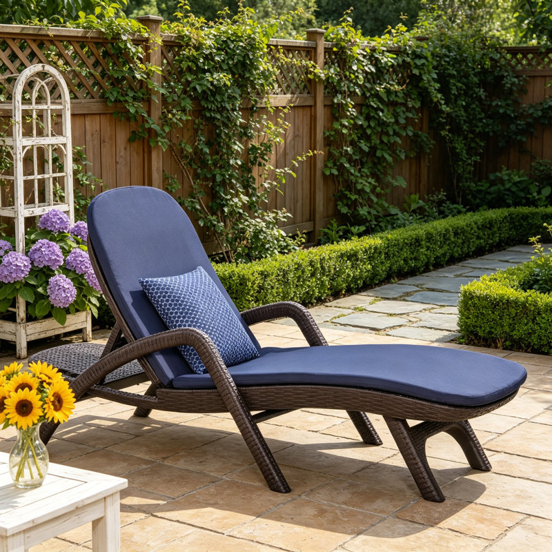 MIKAEL CHAISE LOUNGE WITH CUSHION, Navy