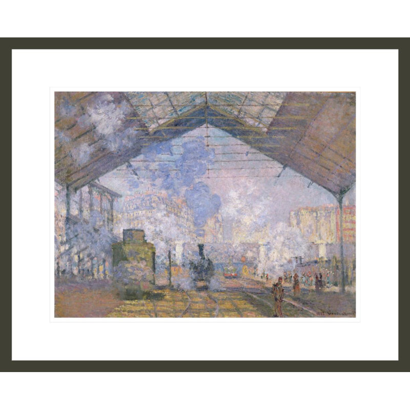 La gare Saint-Lazare par Claude Monet, impression giclée encadrée, H 17,75 po x l 21,73 po