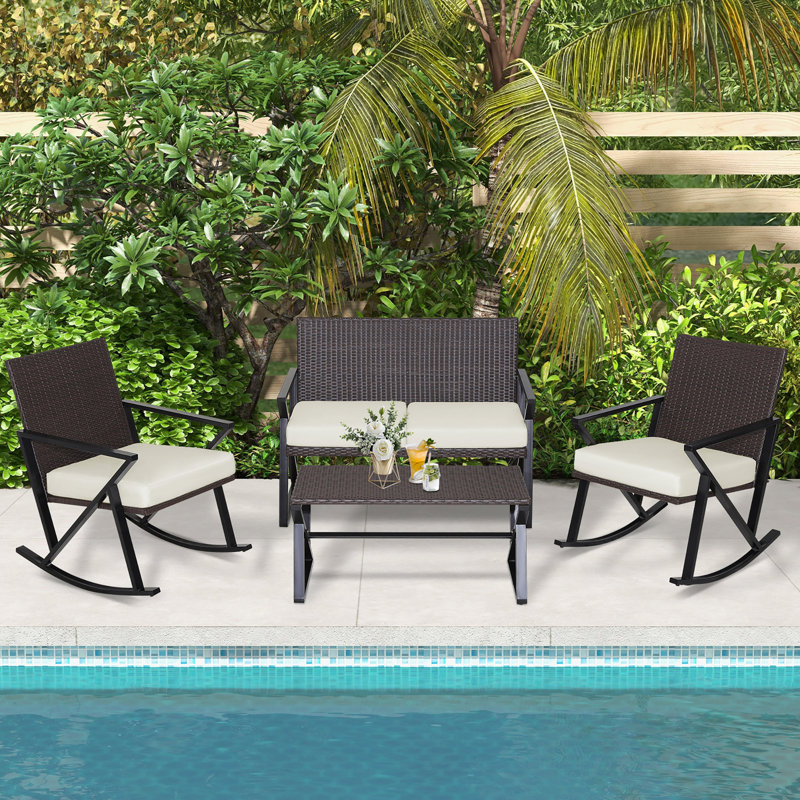 Mardena 4 - Person Patio Conversation Set with Cushions