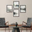 «Misty Mountain Lake», paysage abstrait, décor de bureau encadré sur papier, impression de 4 pièces-93012083-93012086
