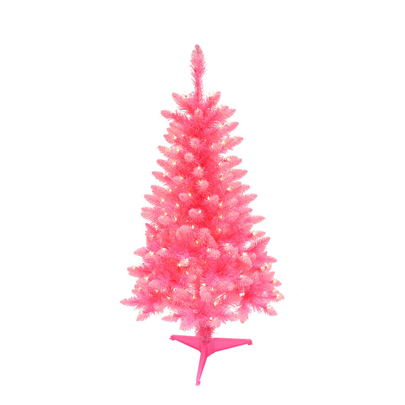 4' Lighted Pine Christmas Tree