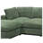 Dark Green Corduroy Reversible Modular Sectional Sofa with 6 Seats