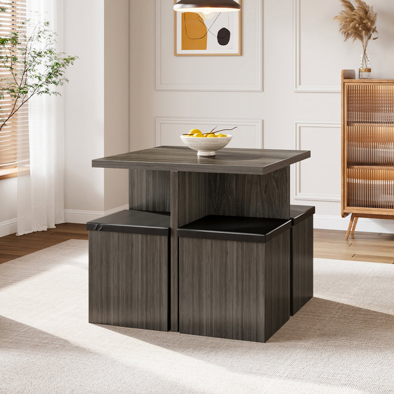 Barleria 4 - Person Dining Set, Grey