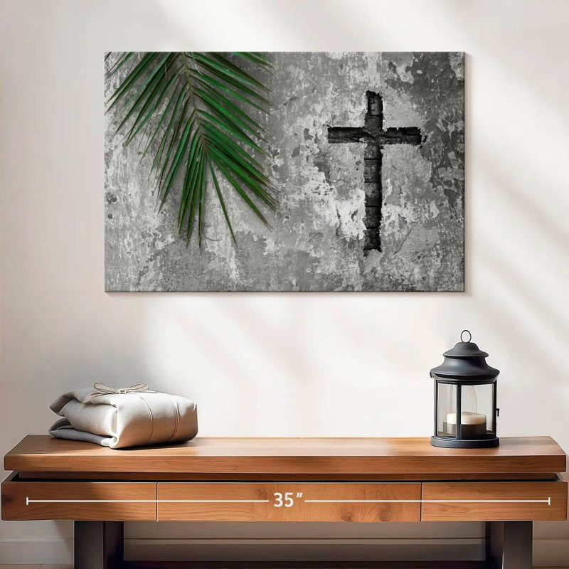 Adella Grunge Cross, 16" H x 24" W