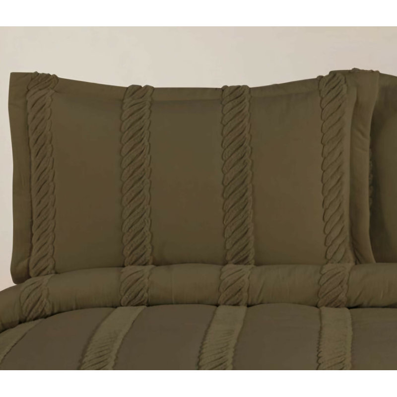 Ensemble de literie pour grand lit 3 pièces Krinkle, Kaki