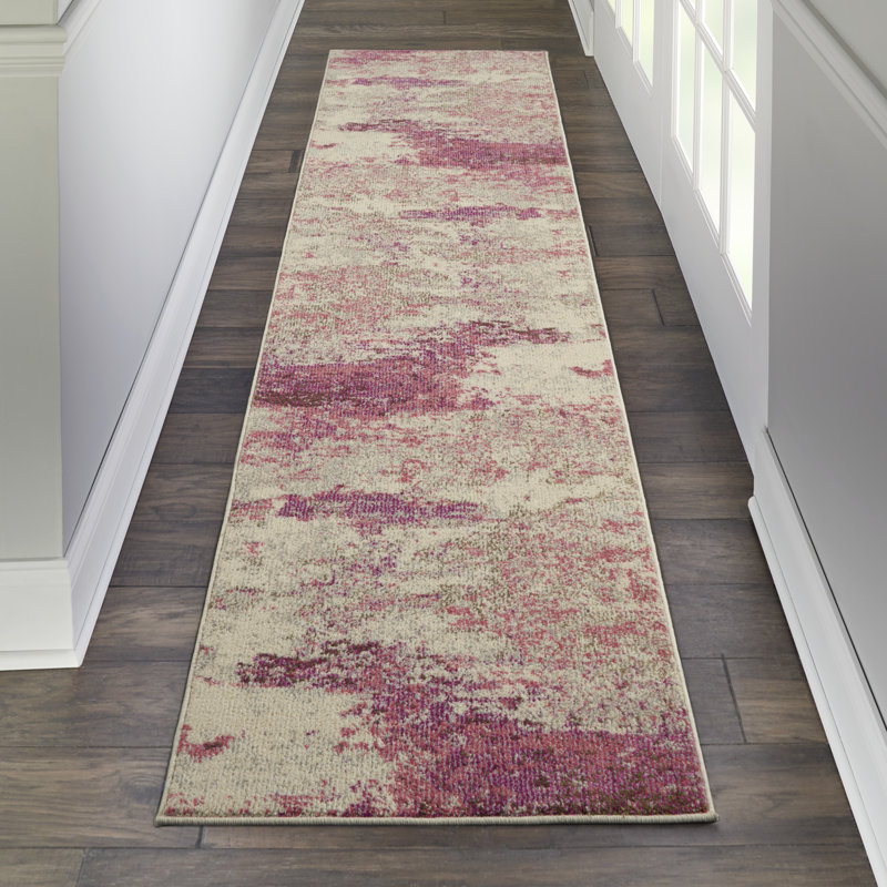 Tapis ivoire moderne Enoch, Tapis de couloir 2 pi x 6 pi
