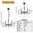 6-Light Farmhouse French Country Chandelier Matt Black with Imitated Wood Finish