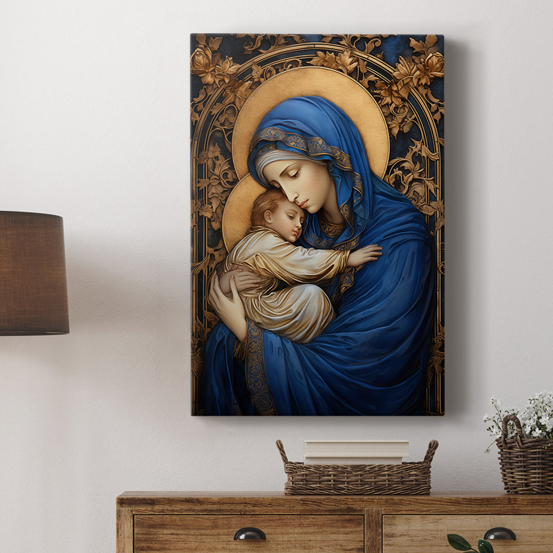 Série Religious XCIV - Toile tendue avec châssis de qualité supérieure - Prêt à être accroché, H 48 po x l 32 po
