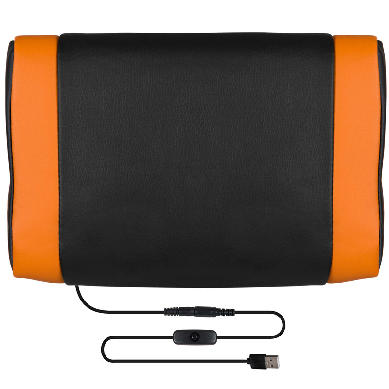 Fauteuil de jeu et de course ajustable en similicuir ajustable, Orange