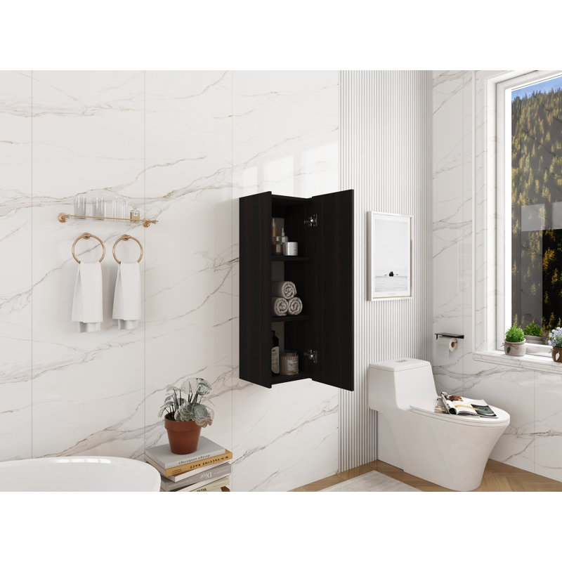 Armoire murale avec porte à fermeture douce, Chêne foncé