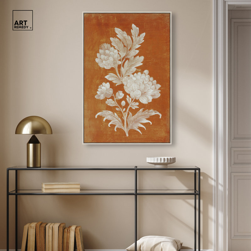 «Chrysanthemum II», reproduction d'art sur toile encadrée par Art Remedy, cadre argenté, 24 x 36, H 37 po x l 25 po