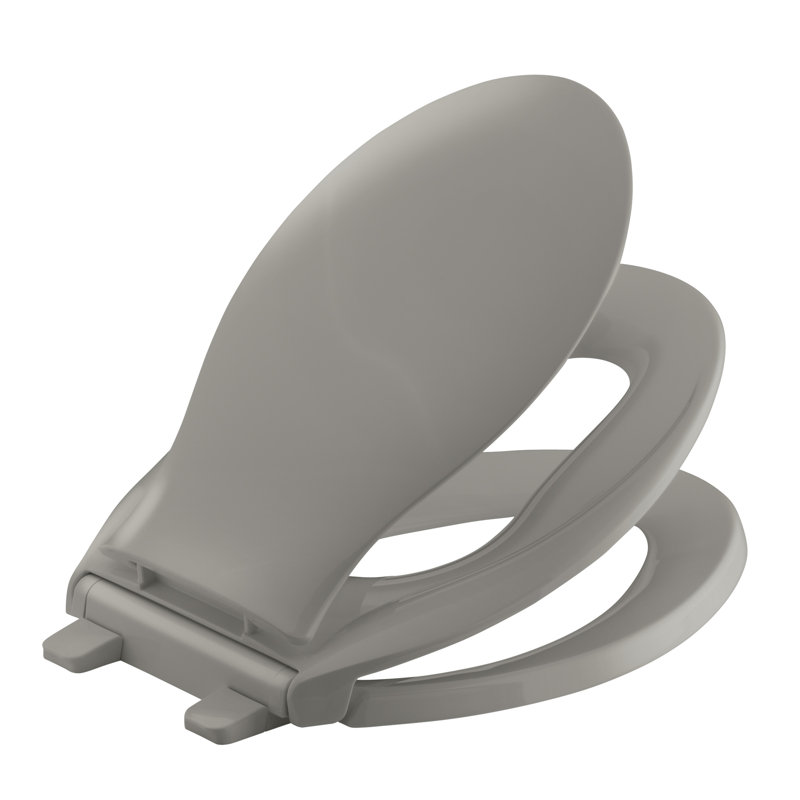 Transitions Quiet-Close with Grip-Tight Elongated Toilet Seat, Cashmere, Non Ready Latch