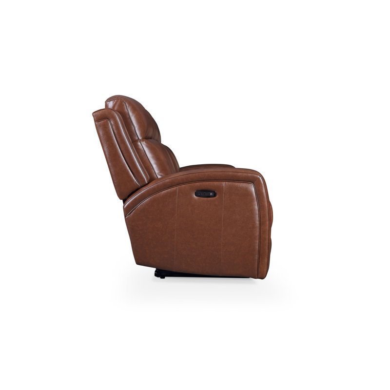 Cheyenne Dual Power Lay Flat Mechanism Leather Sofa, Saddle