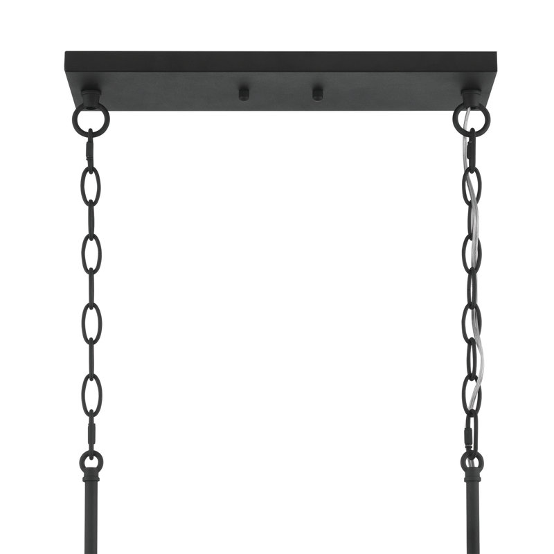 Elutheria 7-Light Dimmable Rectangle Chandelier, Black
