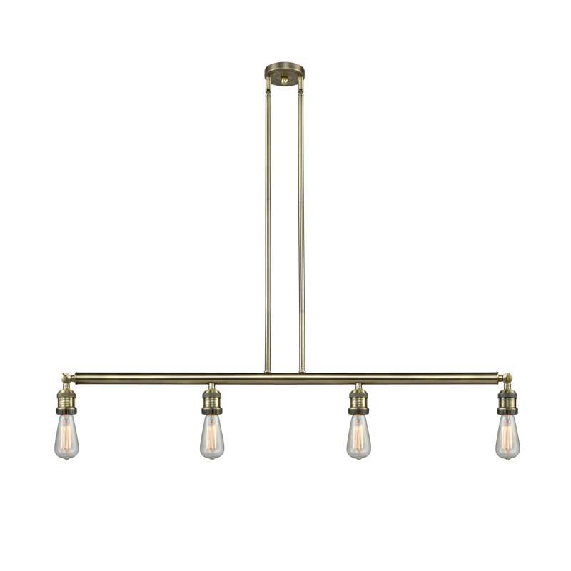 Luminaire suspendu pour îlot de cuisine 4 lumières, DEL, Laiton antique