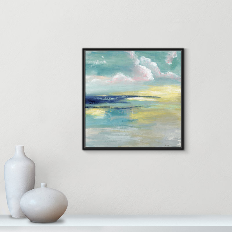 «Bertie Ocean View» par Tava Studios - reproduction d'art, Toile avec cadre noir, H 25,5 po x l 25,5 po x P 2 po