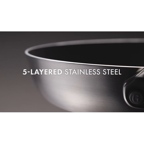 GP5 Stainless Steel 12 Frypan with Lid | Mirror Handles