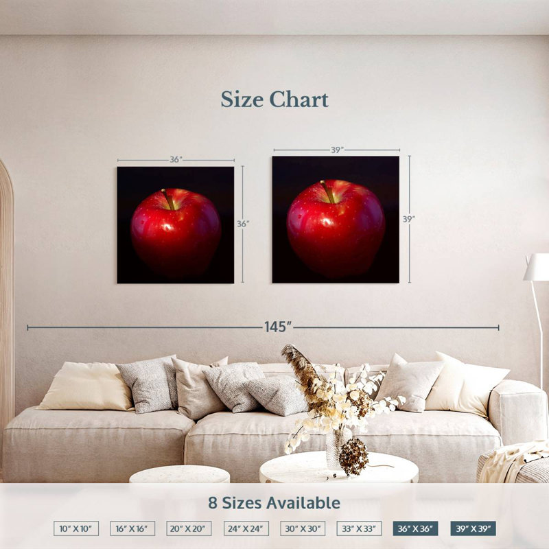 Yarlin Shiny Red Apple, 39" H x 39" W