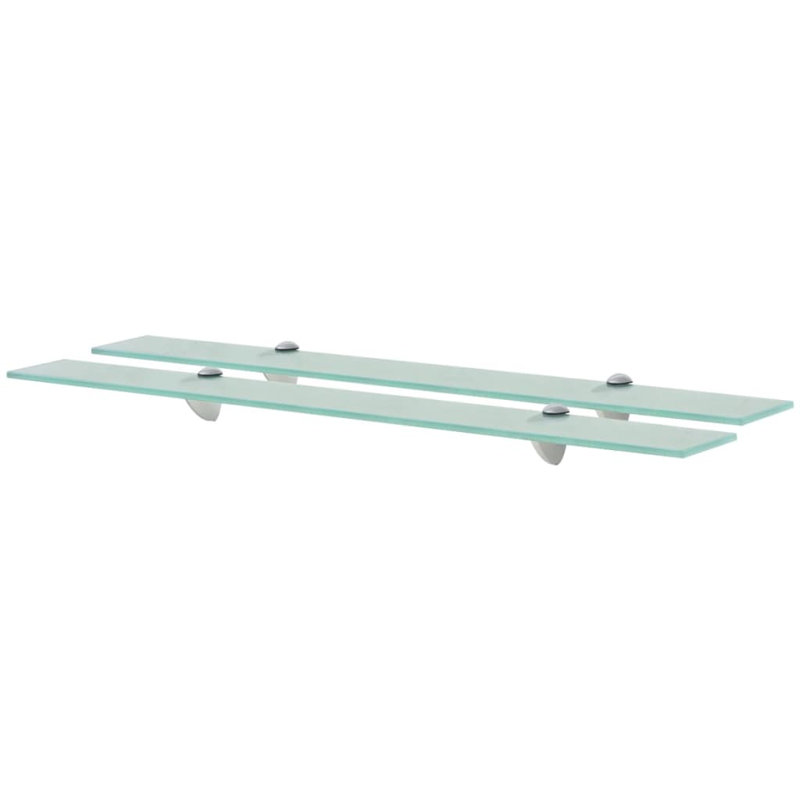 2 Piece Glass Floating Shelf, 0.8cm H x 80cm W x 10cm D, Clear