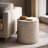 Lightweight Outdoor Concrete Side Table, MGO End Table, Light Gray