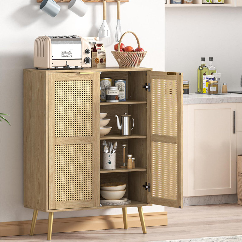Armoire d'appoint haute de 44 po avec 3 tablettes réglables Alki